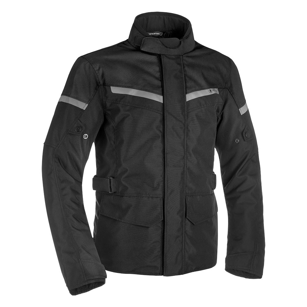 Spartan Long WP Men's Motorbike Jacket Black front pic