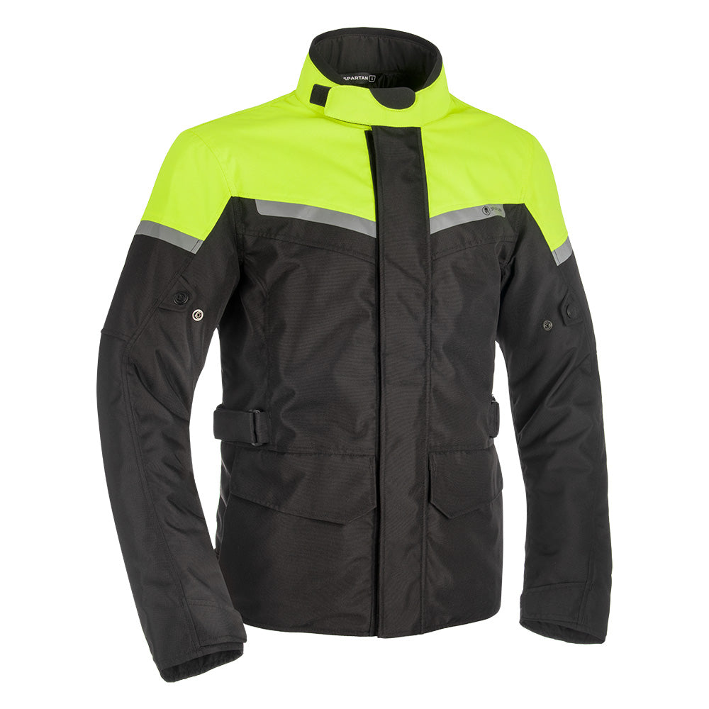 Spartan Long WP Men's Motorbike Jacket Black/Fluo front pic