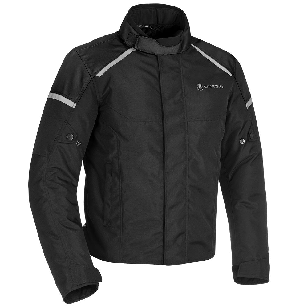 Spartan Short WP Men's Motorbike Jacket Black front pic
