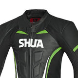 SHUA Infinity 1 PC Motorcycle Racing Leather Suit Black Green
