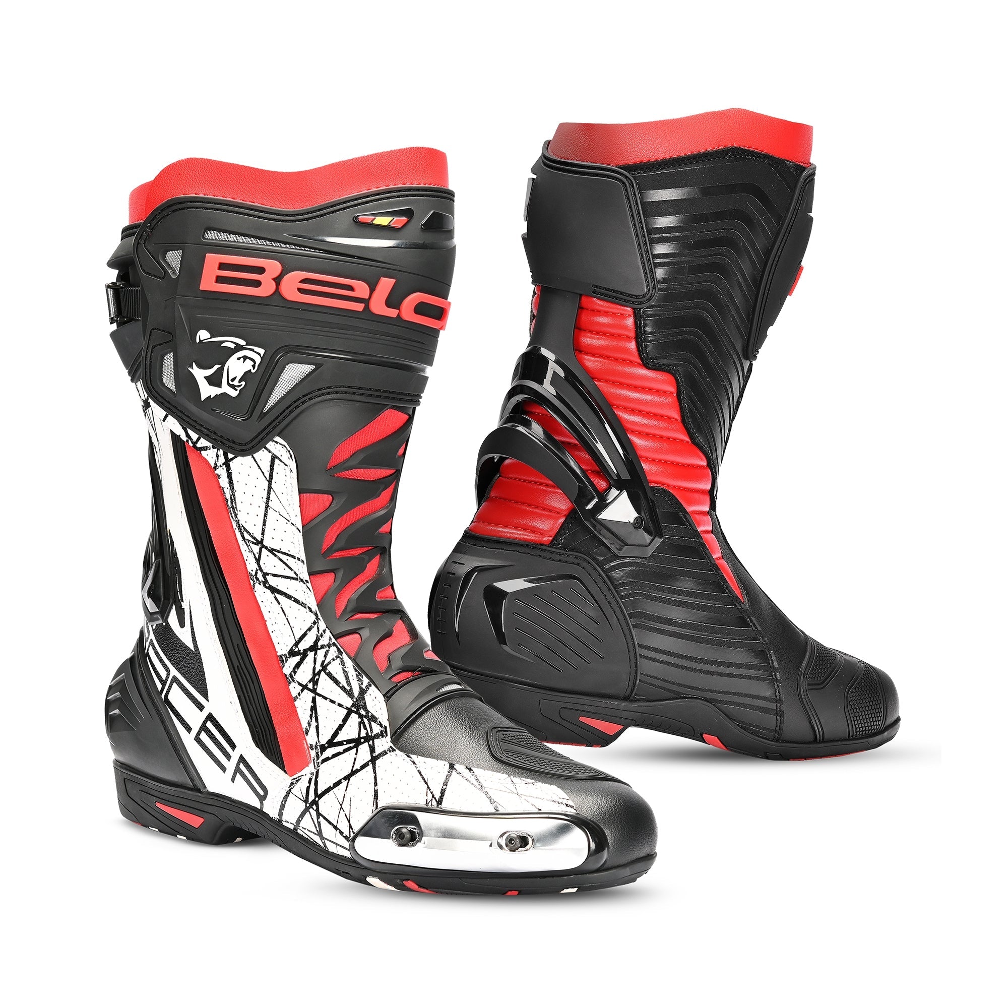 BELA AIR RIDER GP-1 MOTORCYCLE RACING BOOT BLACK RED