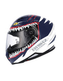 SHIRO HUNTER SHARK MOTORCYCLE HELMET DARK BLUE MATE