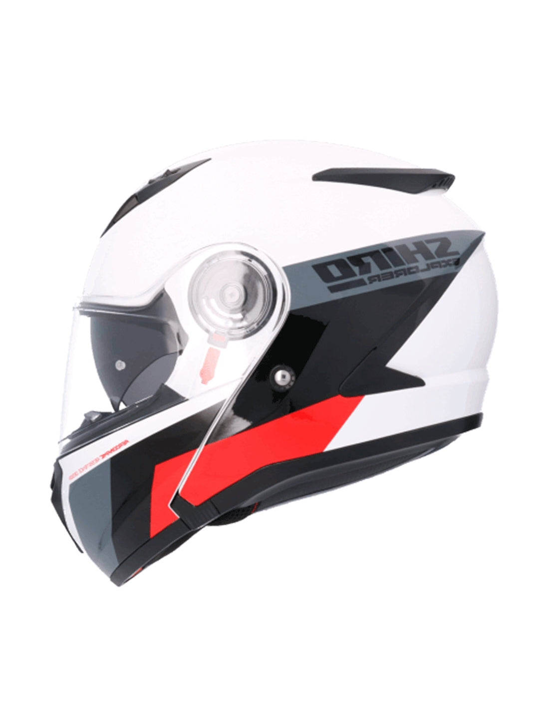 SHIRO EXPLORER MAVERICK HELMET PEARL WHITE RED - SECURTEX MOTOR SL (t/a MaximoMoto)