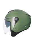 SHIRO HELMET OF852 IBIZA MONOCOLOR MATTE GREEN - SECURTEX MOTOR SL (t/a MaximoMoto)