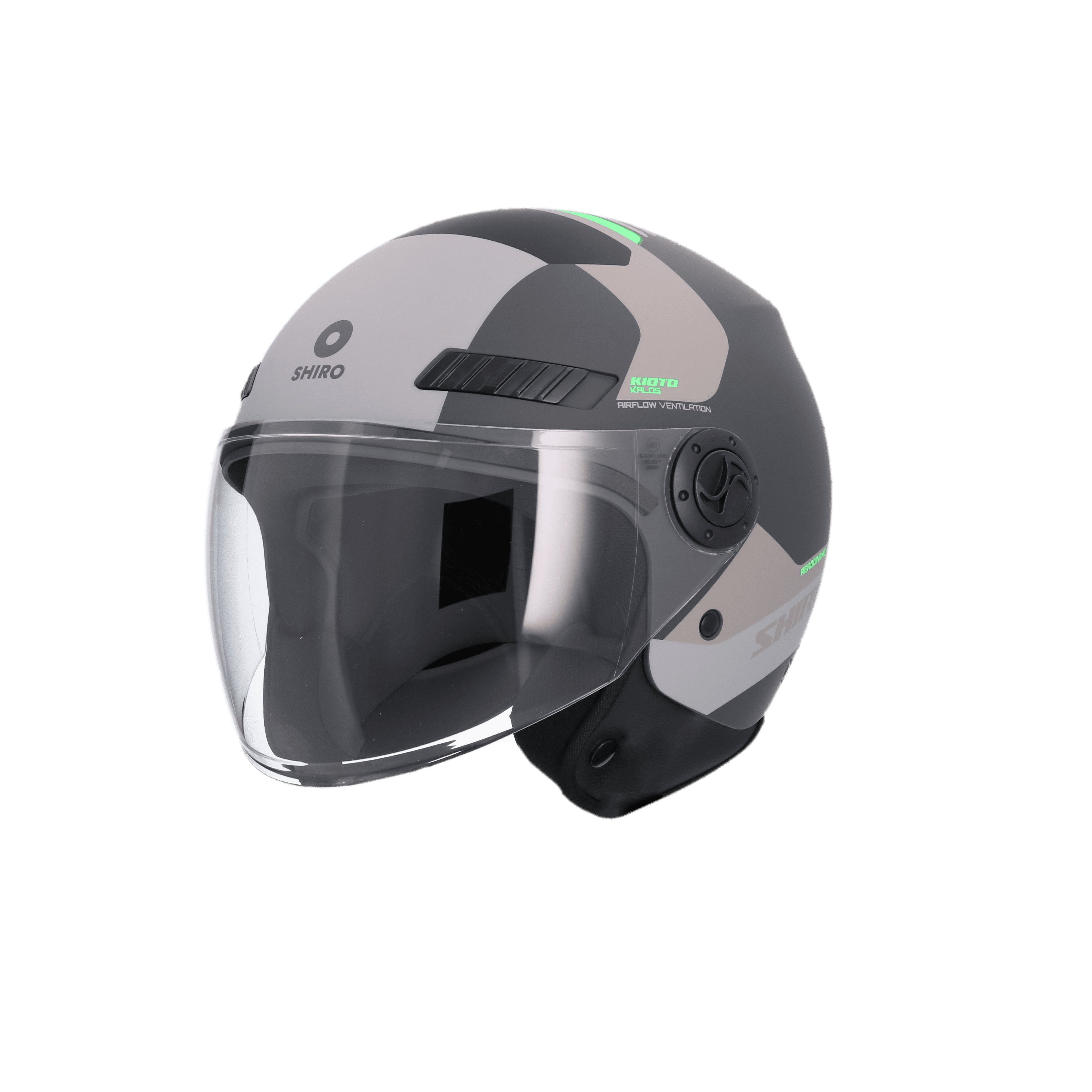 SHIRO HELMET KYOTO KALOS MATTE GRAY - SECURTEX MOTOR SL (t/a MaximoMoto)