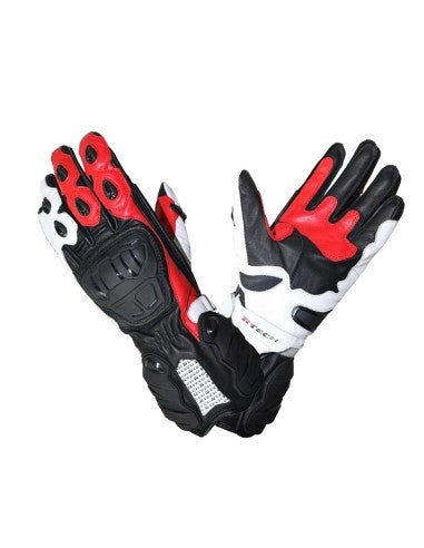 R-TECH - Hawk Leather Glove Black/Red - SECURTEX MOTOR SL (t/a MaximoMoto)