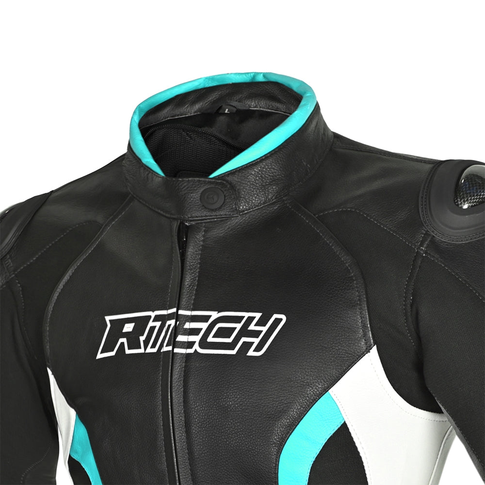 R-TECH - Tom Rider Lady Jacket Black/White/Turquoise - SECURTEX MOTOR SL (t/a MaximoMoto)