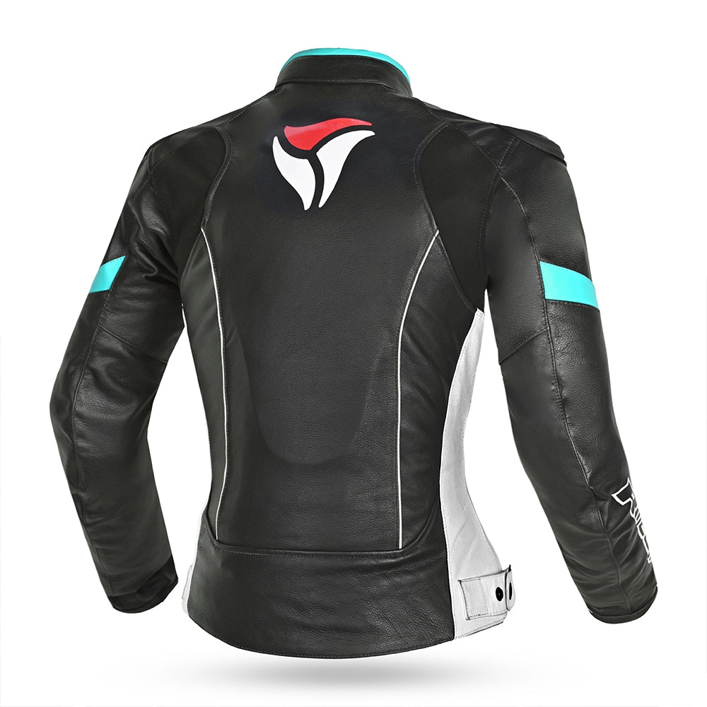 R-TECH - Tom Rider Lady Jacket Black/White/Turquoise - SECURTEX MOTOR SL (t/a MaximoMoto)