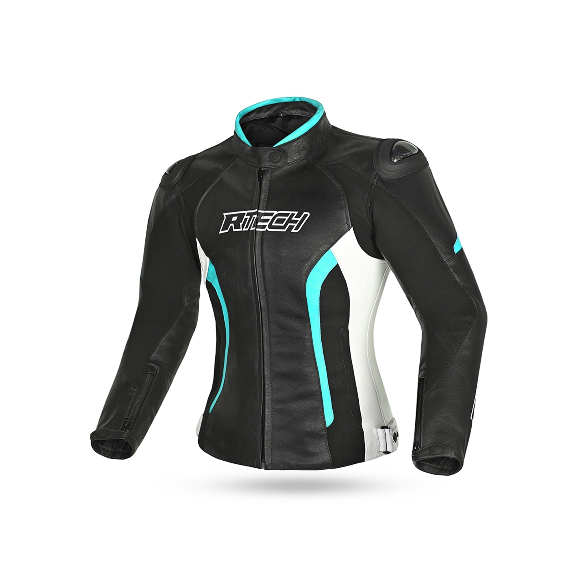 R-TECH - Tom Rider Lady Jacket Black/White/Turquoise - SECURTEX MOTOR SL (t/a MaximoMoto)