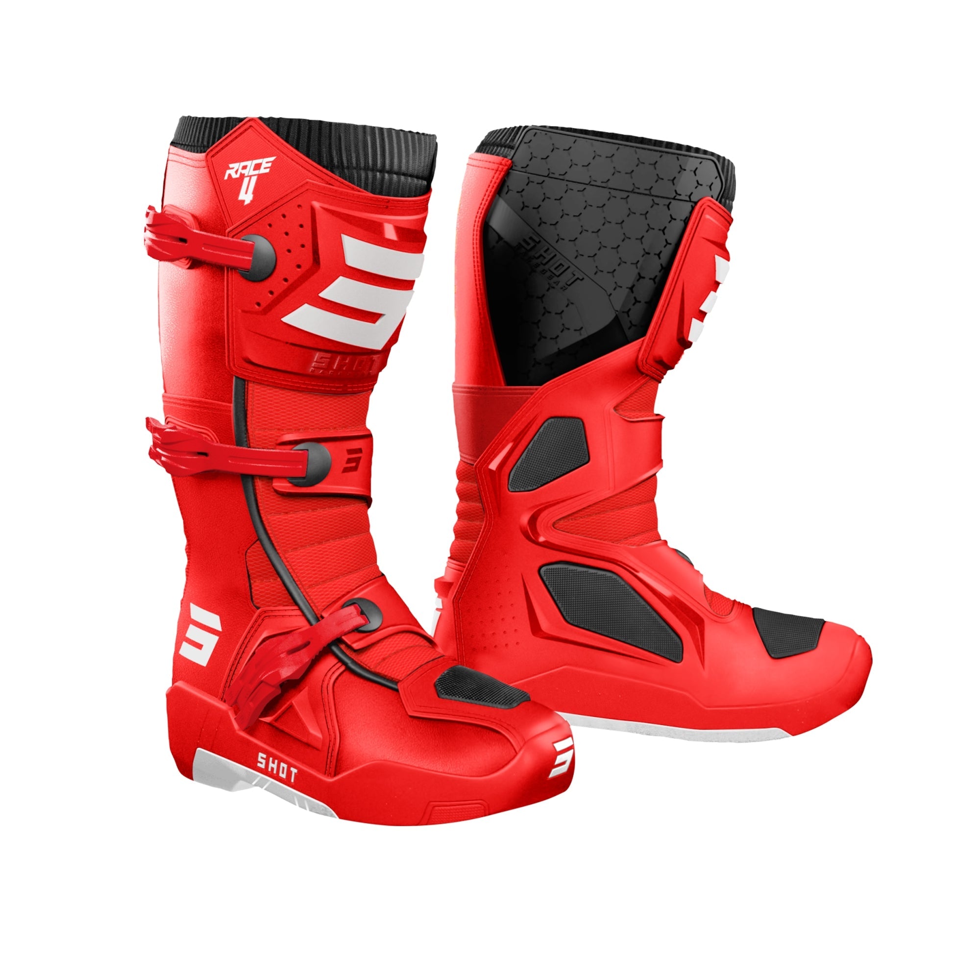 SHOT RACE 4 MOTOCROSS BOOTS RED - SECURTEX MOTOR SL (t/a MaximoMoto)