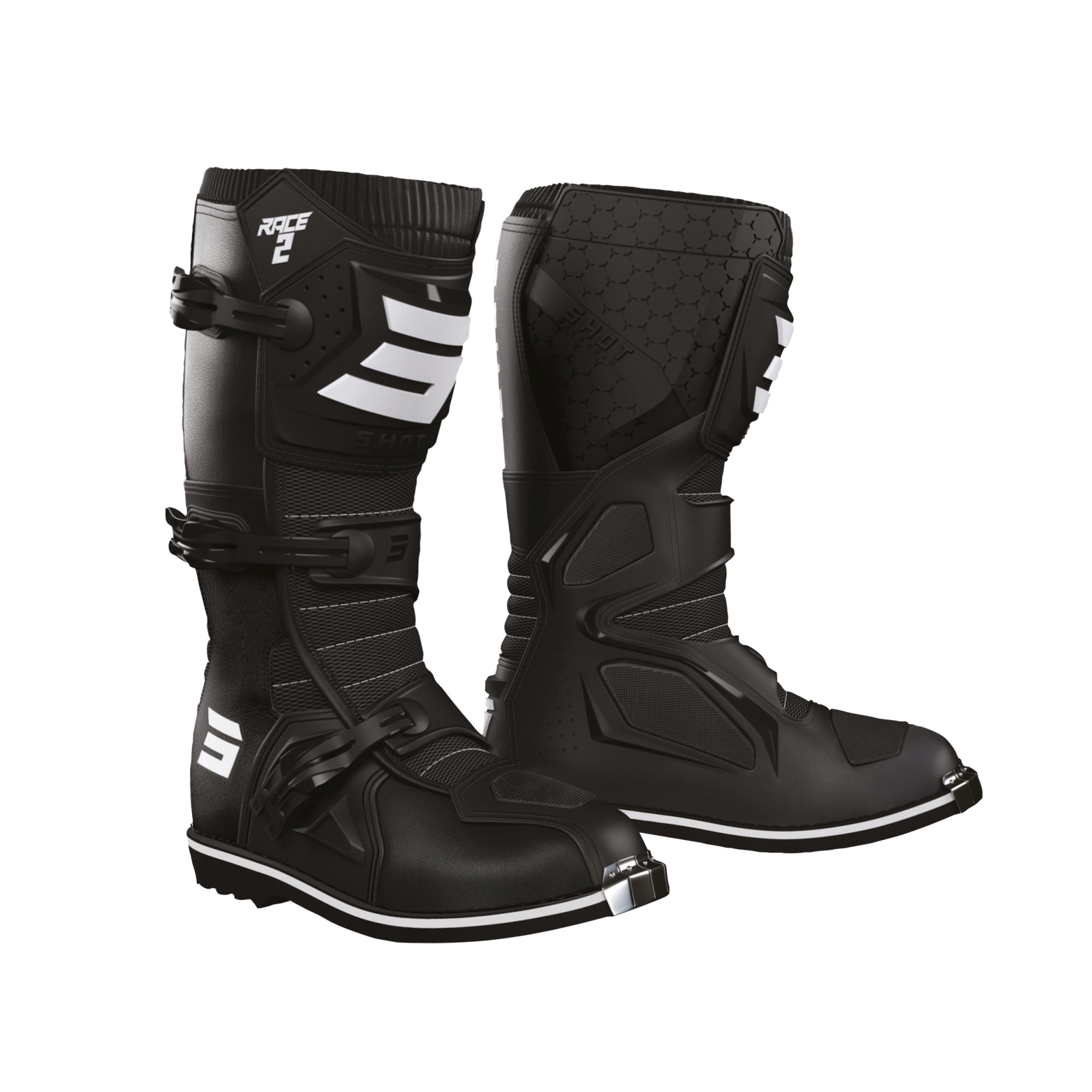 SHOT RACE 2 BLACK MOTOCROSS BOOTS - SECURTEX MOTOR SL (t/a MaximoMoto)