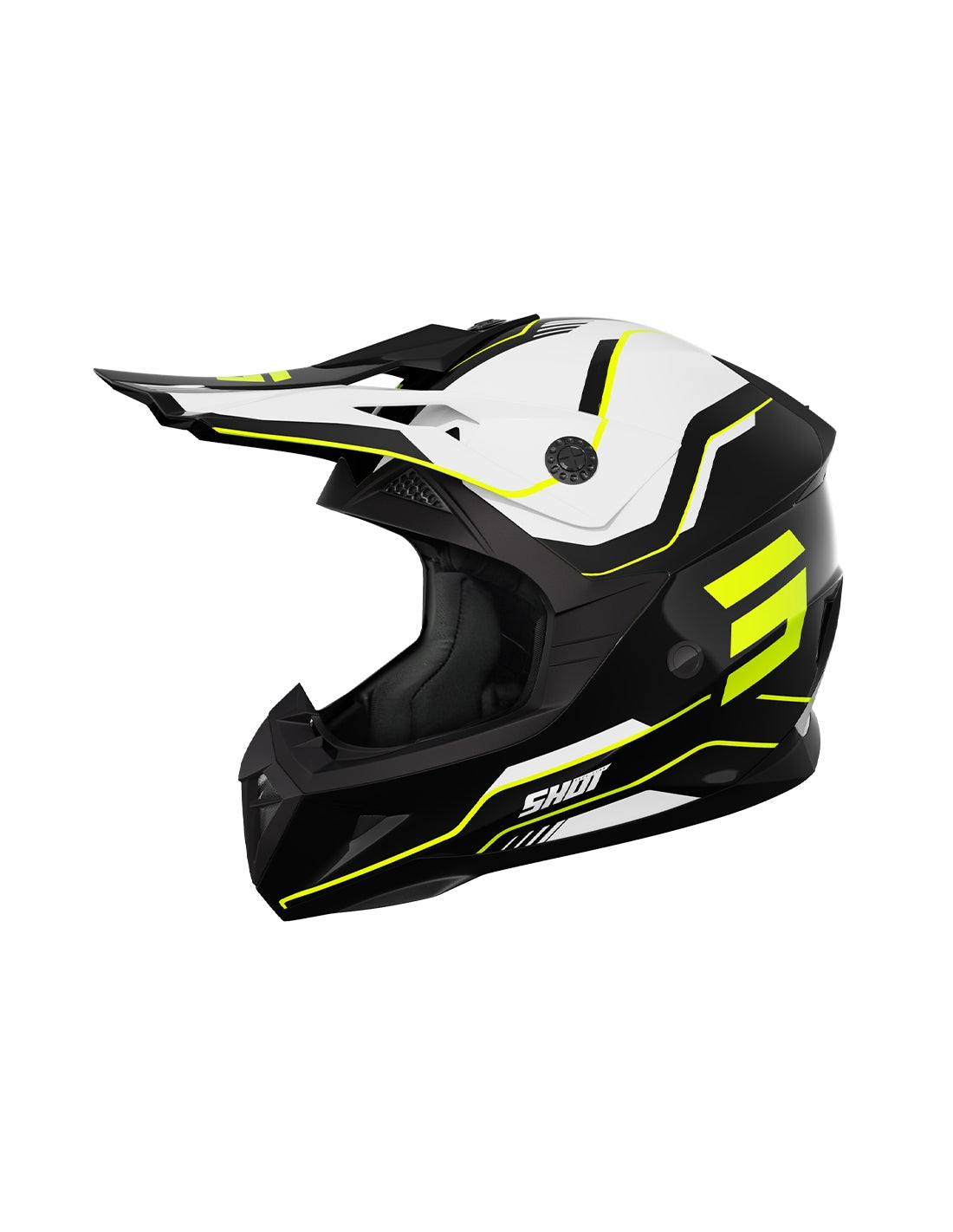 SHOT PULSE KID LINES BLACK_NEON_YELLOW_GL YS HELMET - SECURTEX MOTOR SL (t/a MaximoMoto)