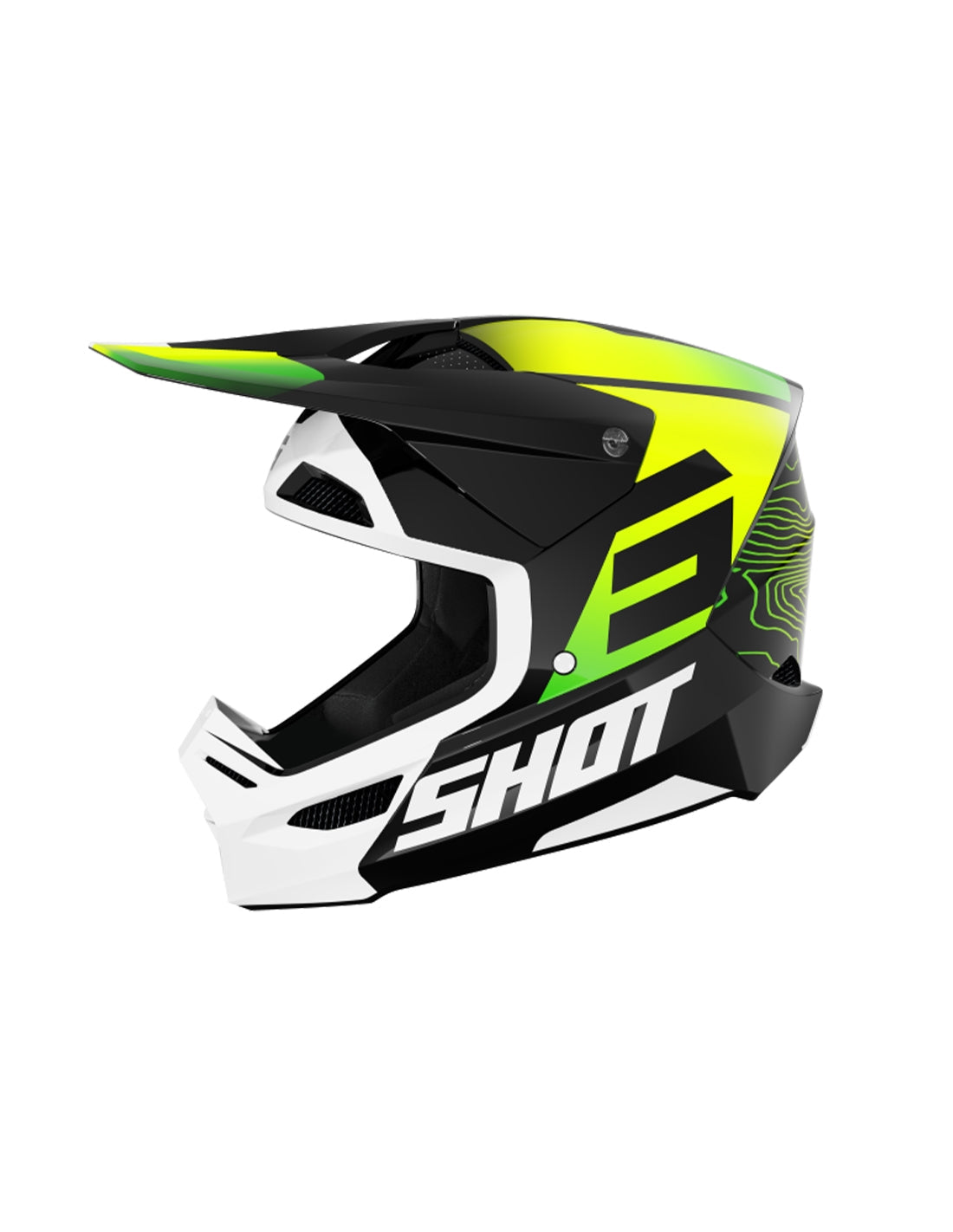 FURIOUS KID APEX NEON_YELLOW_GLOSSY YS HELMET - SECURTEX MOTOR SL (t/a MaximoMoto)