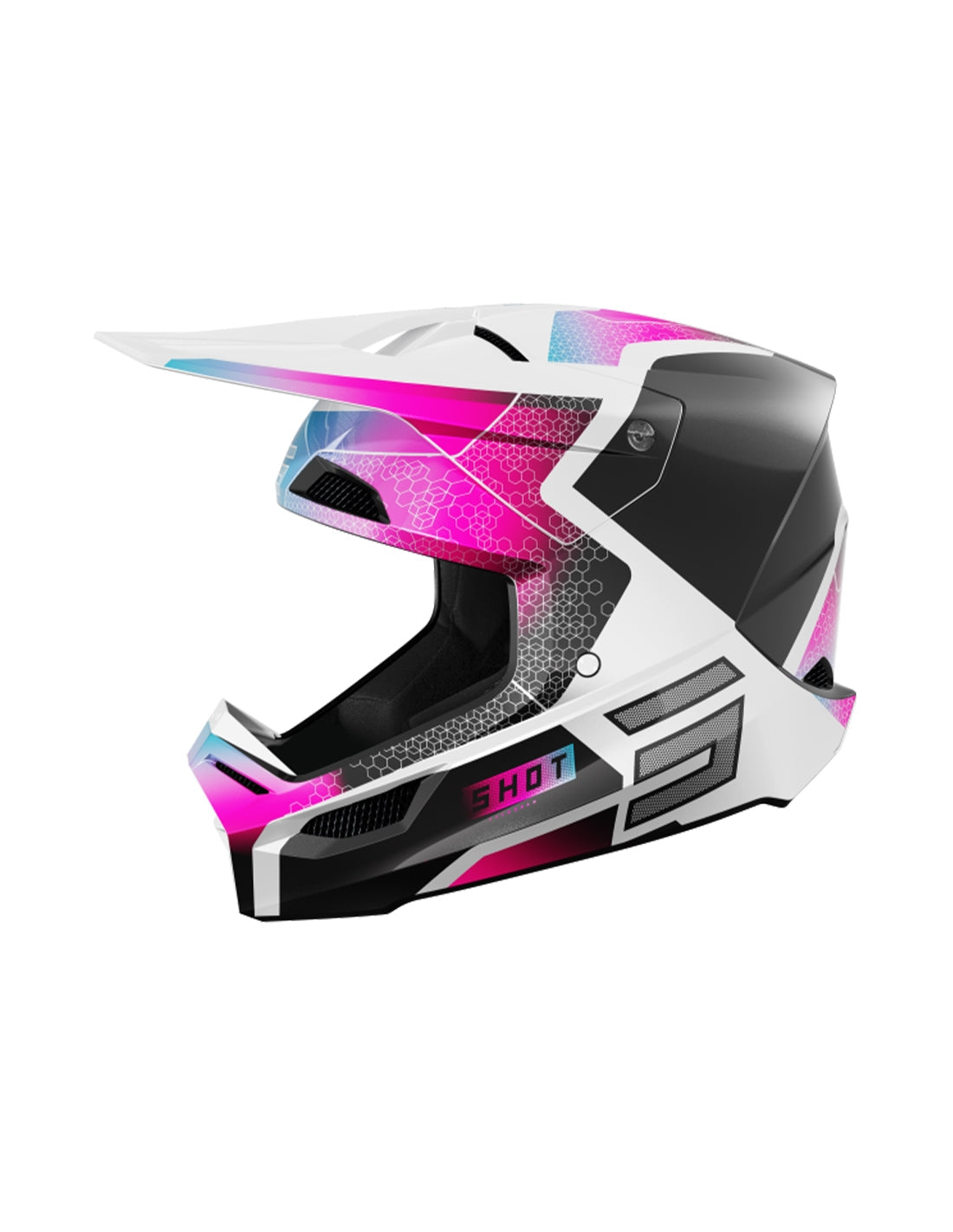 Furious Kid Phaser Helmet Black_Blue_Pink_Pearly Ys - SECURTEX MOTOR SL (t/a MaximoMoto)