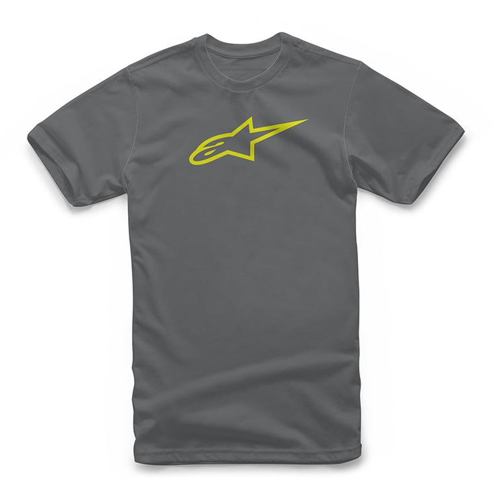 Alpinestars Ageless Classic Tee Charcoal Hi Vis Yellow images
