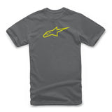 Alpinestars Ageless Classic Tee Charcoal Hi Vis Yellow images