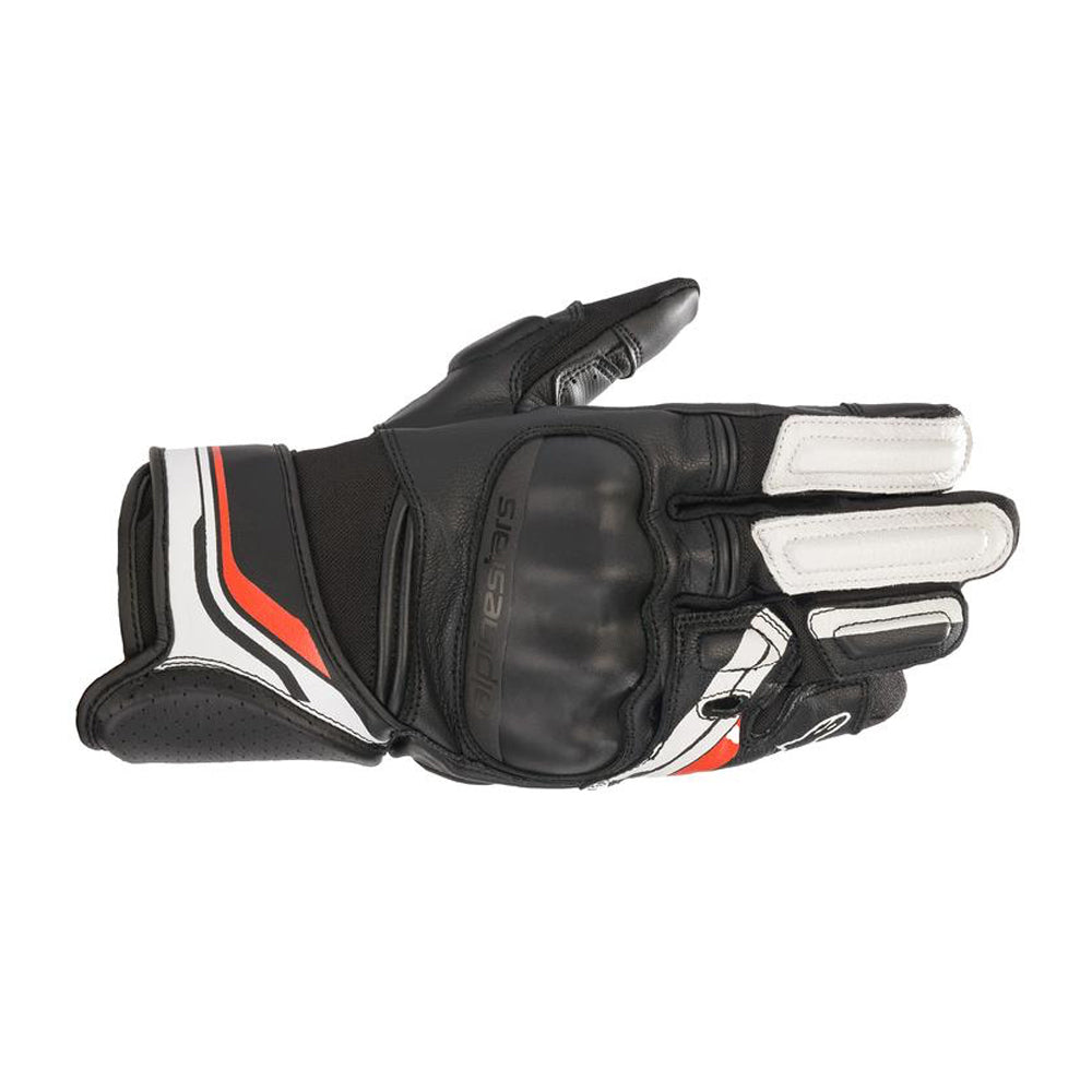 Alpinestars Booster V2 White Motorcycle Gloves Black - back pic