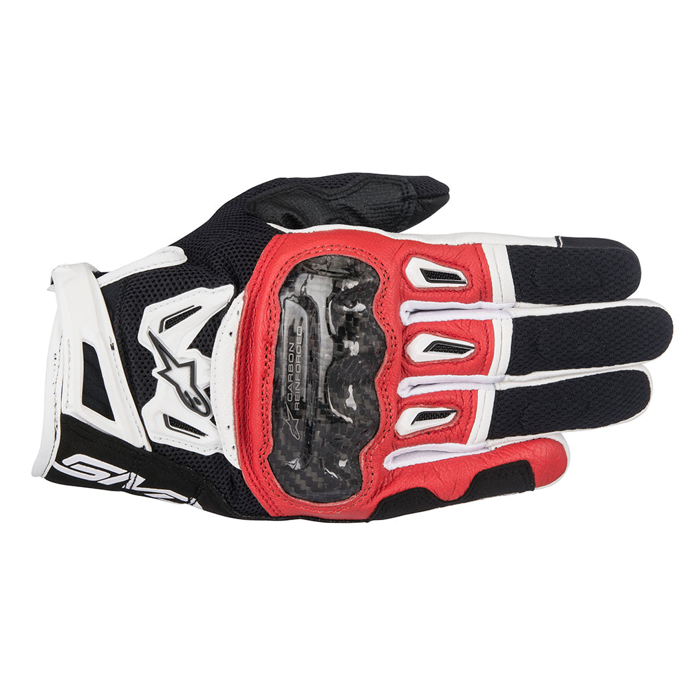 Alpinestars SMX-2 Air Carbon v2 Motorcycle Gloves Black Red White - back pic