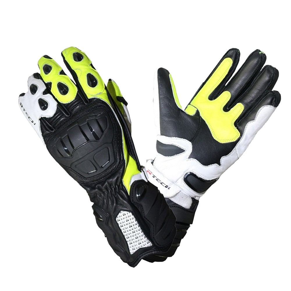 R-TECH - Hawk Leather Glove Black/Fluor Yellow - SECURTEX MOTOR SL (t/a MaximoMoto)