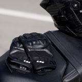 LS2 OCTANE MAN MOTORBIKE WATERPROOF LEATHER GLOVES BLACK