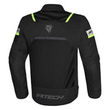 R-TECH SPIRAL MESH Motorcycle Jacket Black Yellow Fluro