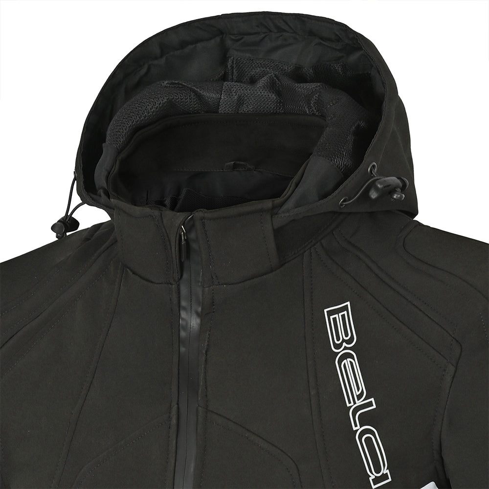 BELA Breeze Softshell Motorbike Riding Hoodie Black Yellow images