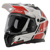 LS2 MX702 PIONEER HILL DUAL SPORT MOTORCYCLE ADVENTURE HELMET MATT WHITE RED