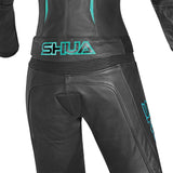 SHUA Infinity Lady 2 PC Motorcycle Racing Suit Black Turquoise