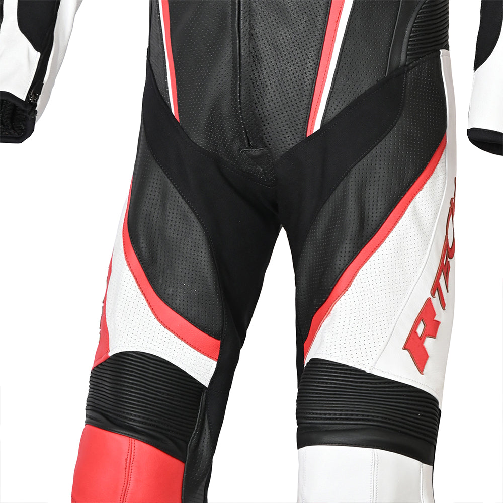 R Tech Hawk 1PC Motorcycle Racing Suit Black White Red