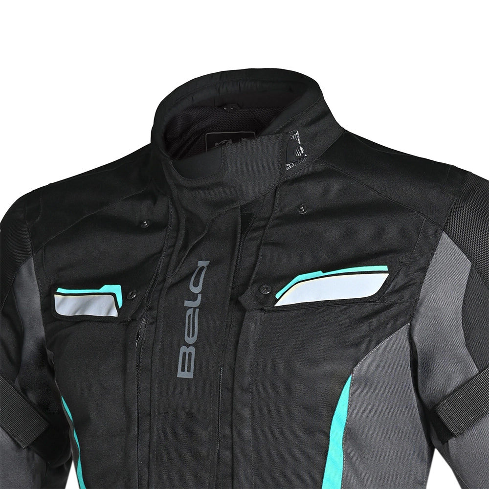 BELA Hurrican Lady Motorcycle Jacket Black Turquoise - MaximomotoUK
