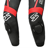 SHUA Infinity - 1 PC Motorcycle Racing Leather Suit - Black Red