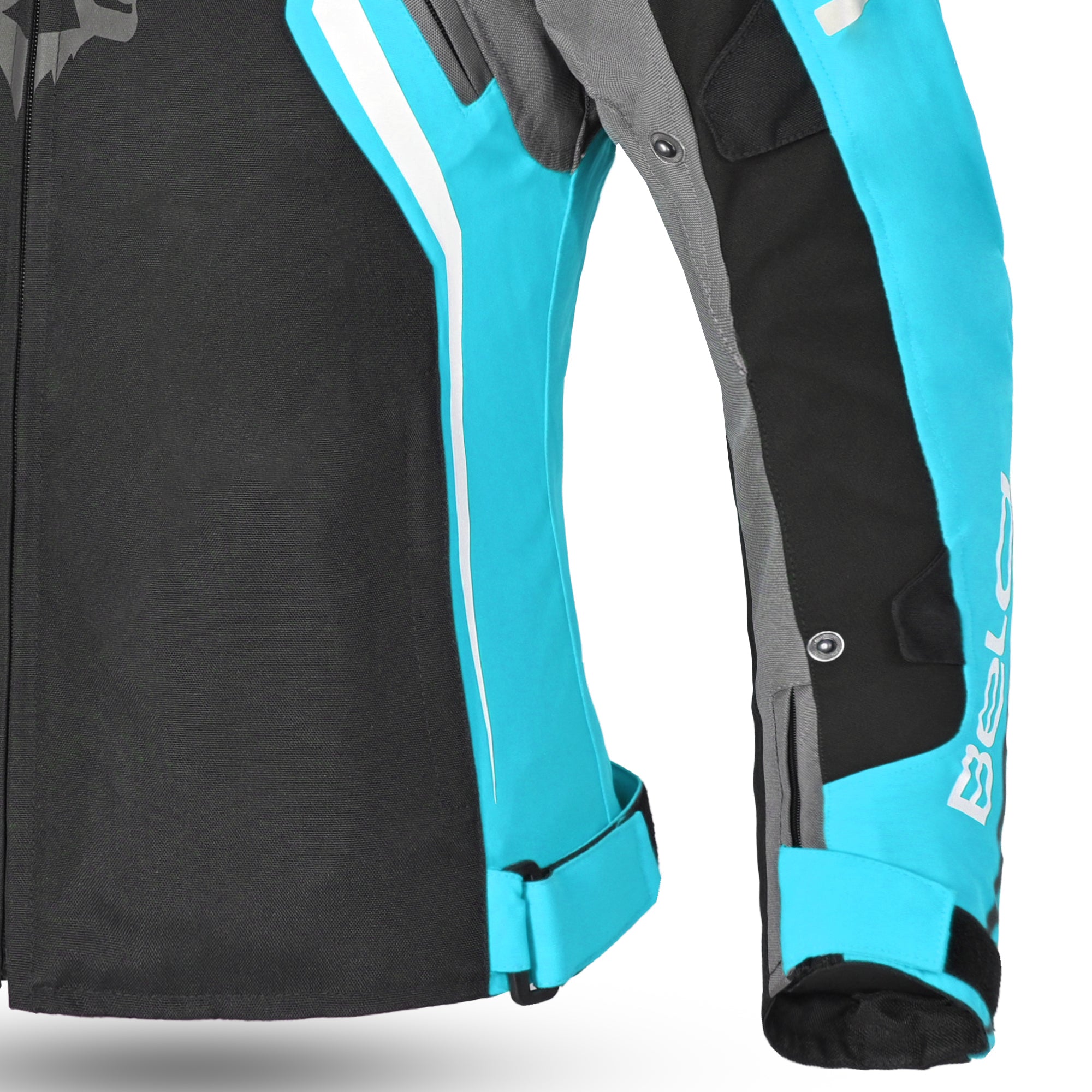 BELA Elanur motorbike Textile Lady Jacket Black grey Turquoise