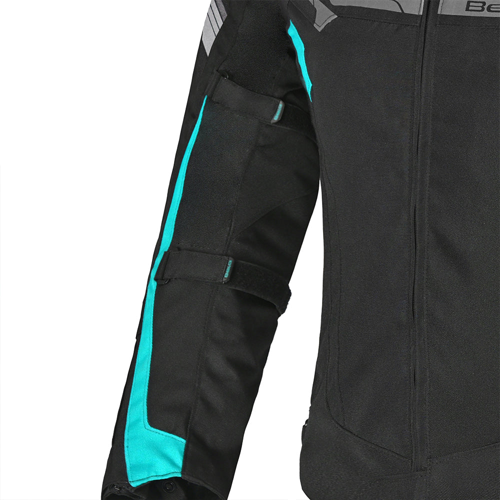 BELA Highland Lady Motorcycle Jacket Black Turquoise