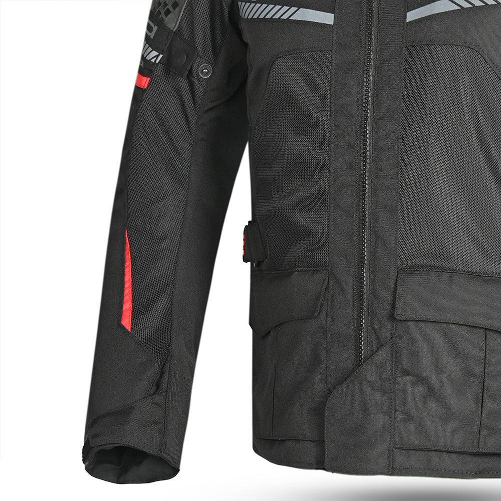 BELA Onsaker Motorcycle Textile touring Jacket Black Red