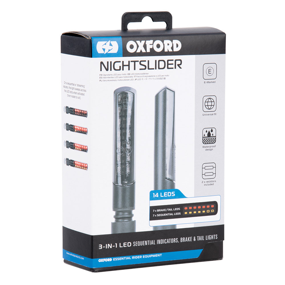 Oxford Night Slider 3 in 1 Sequential Indicators Motorcycle Lights (REAR) images
