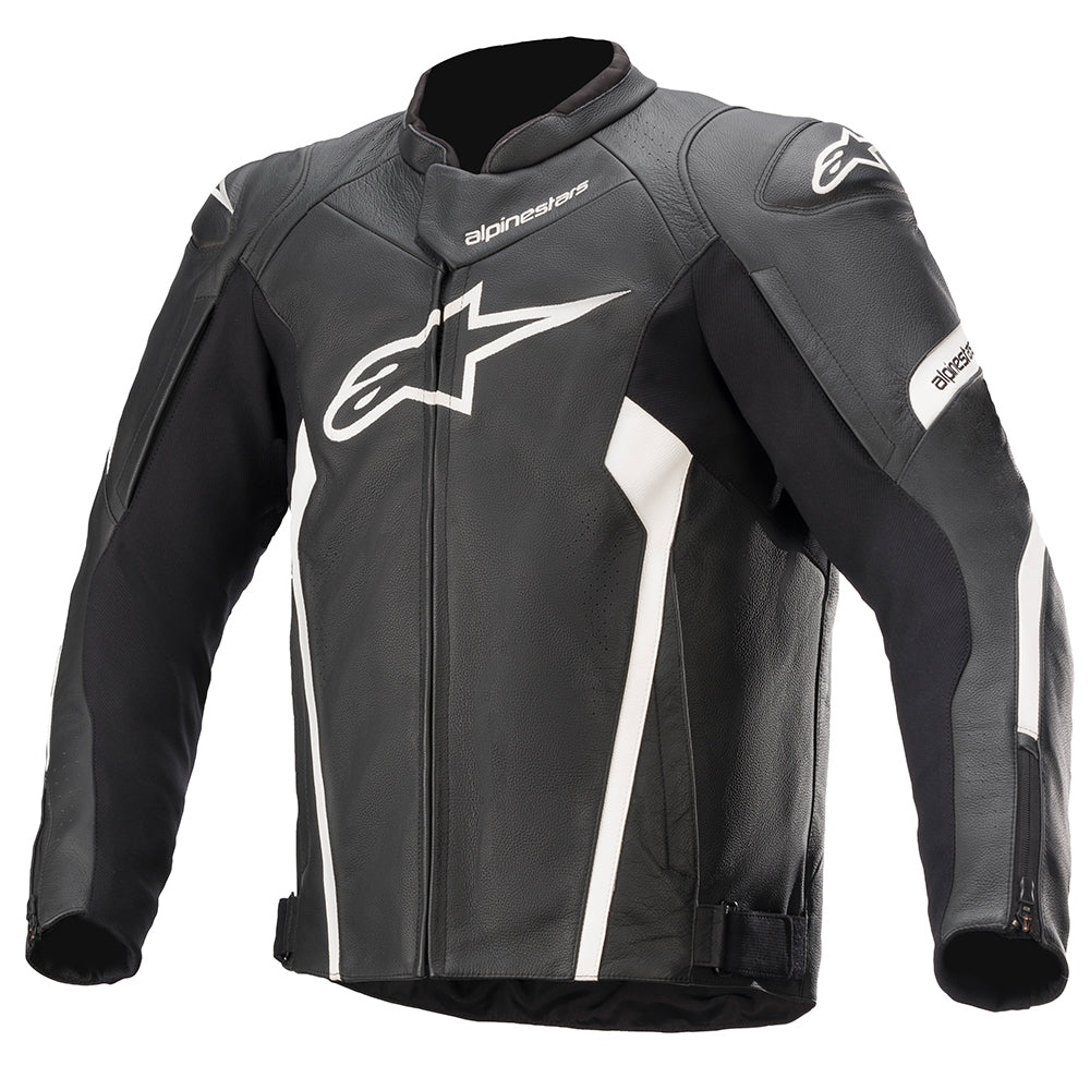 Alpinestars Faster V2 Leather Jacket Black White images