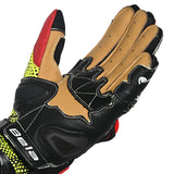 BELA EXTREME MIX KANGAROO MOTORCYCLE LEATHER GLOVES BLACK WHITE YELLOW FLURO