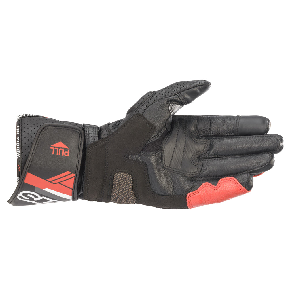 Alpinestars SP-8 V3 Leather Motorcycle Gloves Black White Red - MaximomotoUK