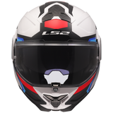 LS2 FF910 ADVANT II MOTORCYCLE FLIP FRONT HELMET WHITE BLUE RED