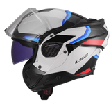 LS2 FF910 ADVANT II MOTORCYCLE FLIP FRONT HELMET WHITE BLUE RED