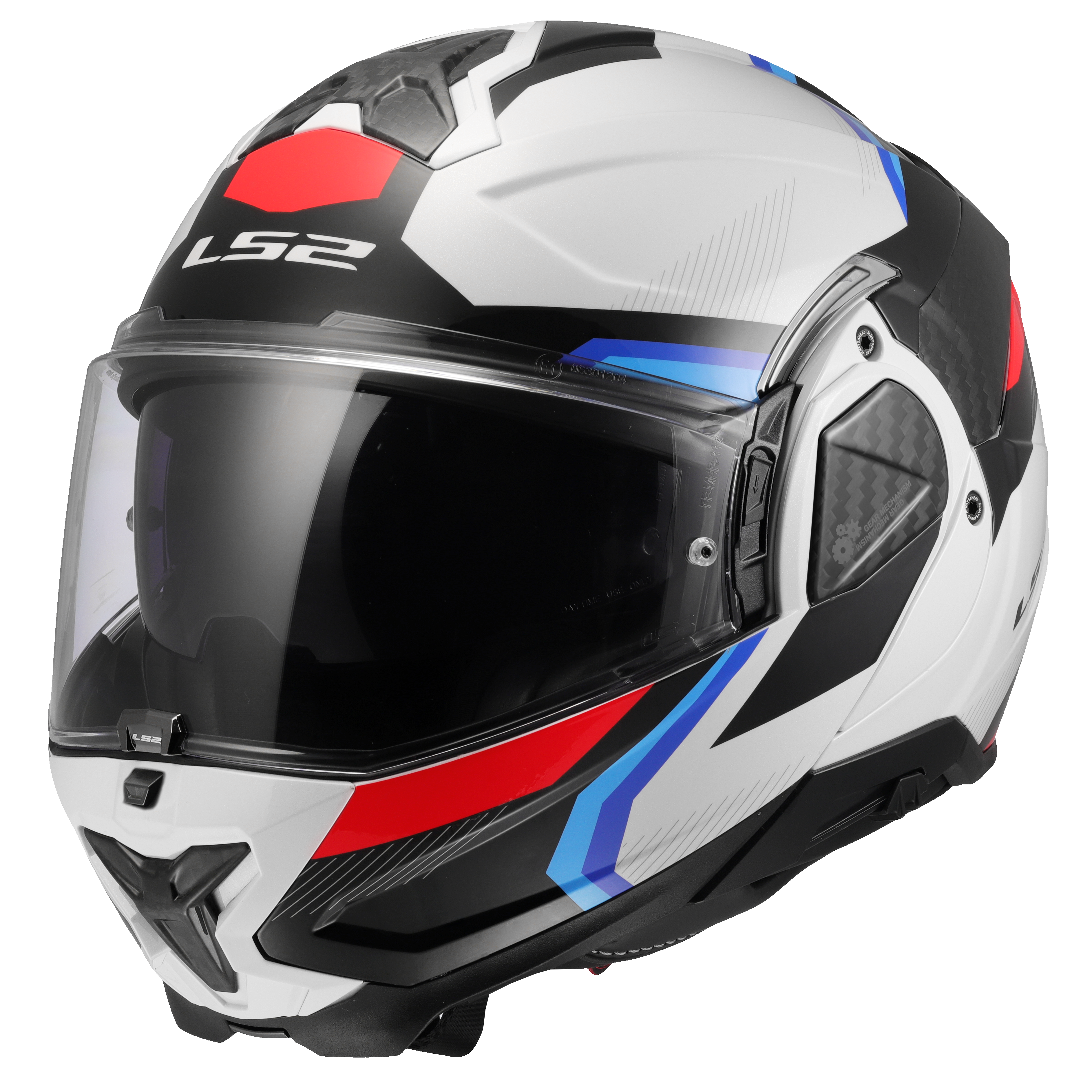 LS2 FF910 Advant II Flip up Motorcycle Helmet White Blue Red maximomoto.uk!