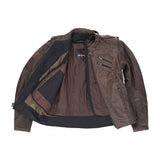 R-TECH - Bold Lady Brown Leather Jacket - SECURTEX MOTOR SL (t/a MaximoMoto)