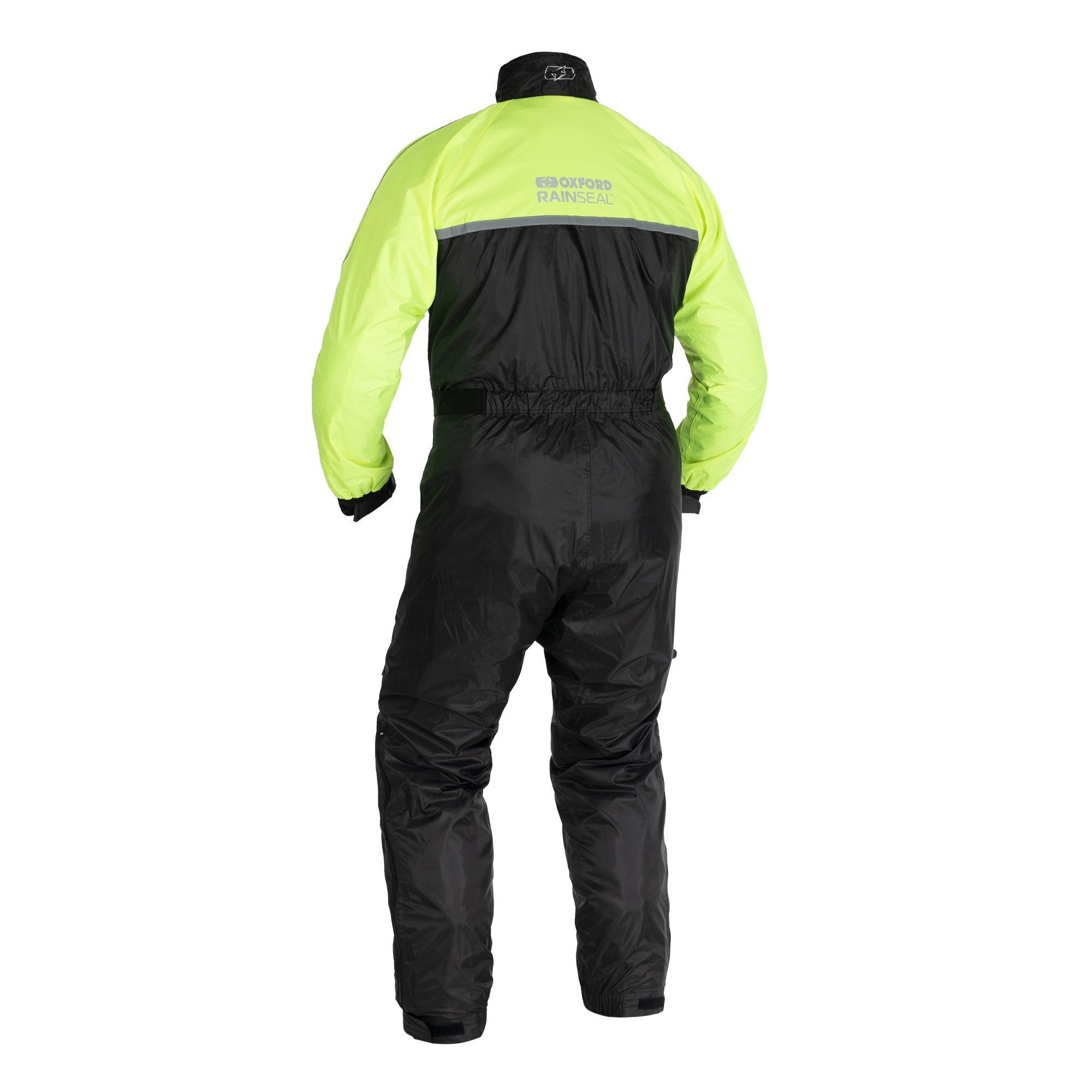 Oxford Rainseal Waterproof Motorcycle Oversuit Rain Black Fluo images