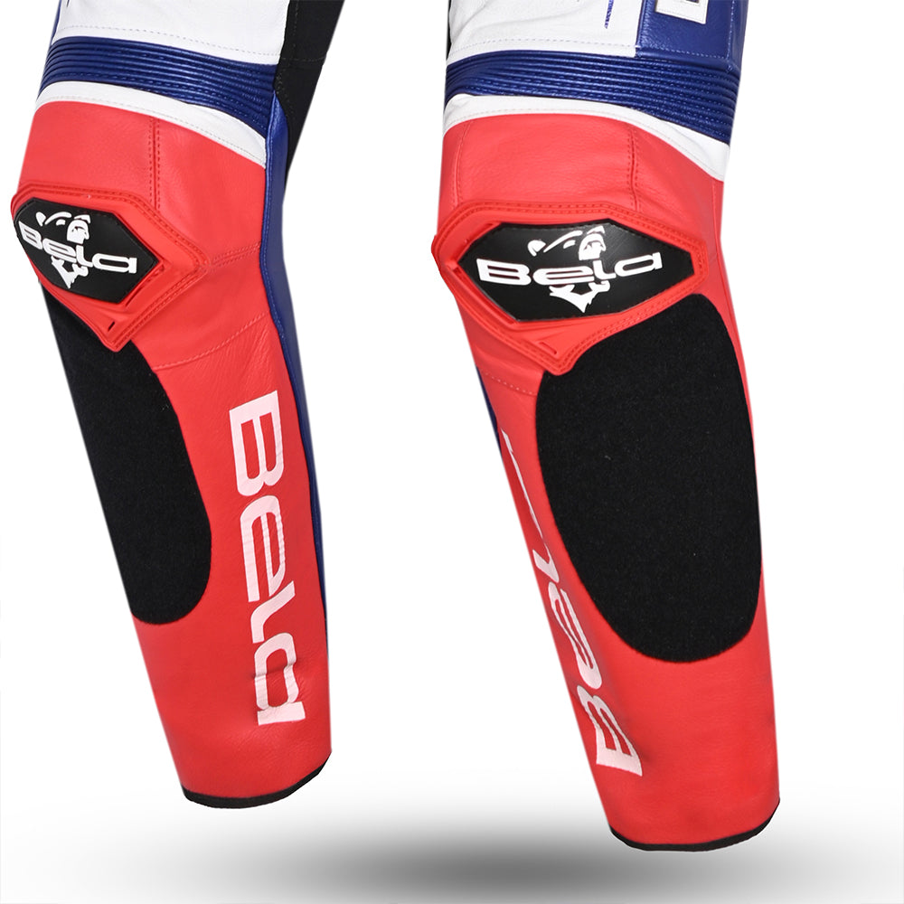 BELA X Race 1PC Motorbike Racing Leather Suit Black White Blue