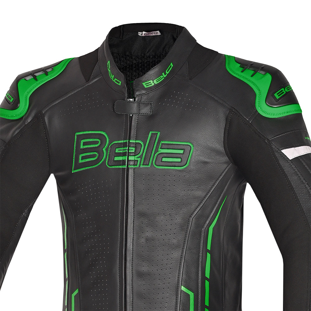 BELA Rocket Man Mix Kangaroo 1 PC Motorcycle Racing Suit Black Green