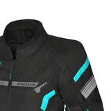 BELA Highland Lady Motorcycle Jacket Black Turquoise