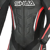SHUA Infinity - 1 PC Motorcycle Racing Leather Suit - Black Red