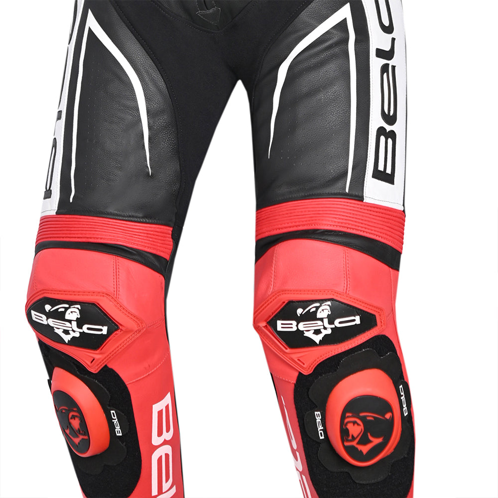 BELA X Race 1PC Motorbike Racing Suit UK Black White Red