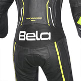 BELA Rocket Lady Mix Kangaroo 1-PC Motorcycle Racing Suits White/Black/Yellow Fluor