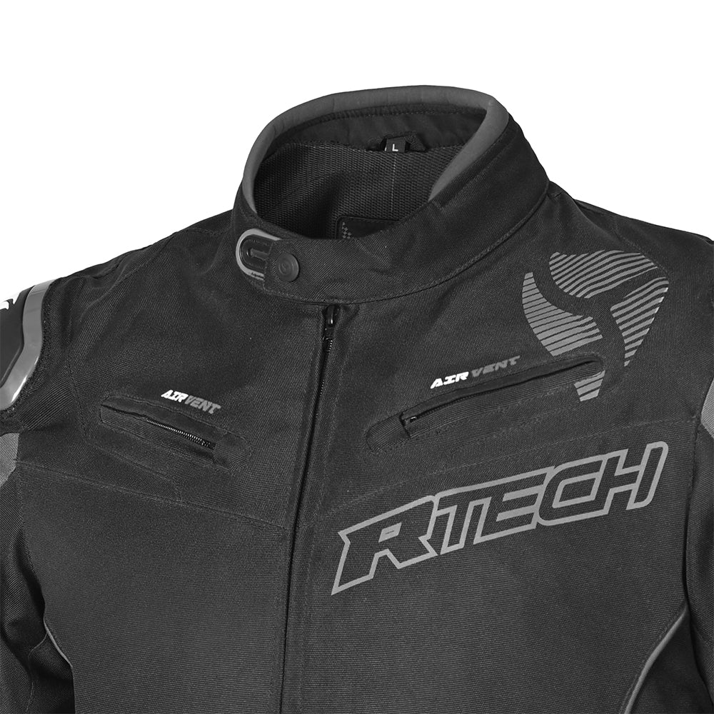 R-Tech Knight Rider Short Motorcycle Racing Jacket Black Dark Grey